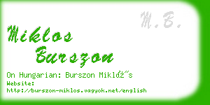 miklos burszon business card